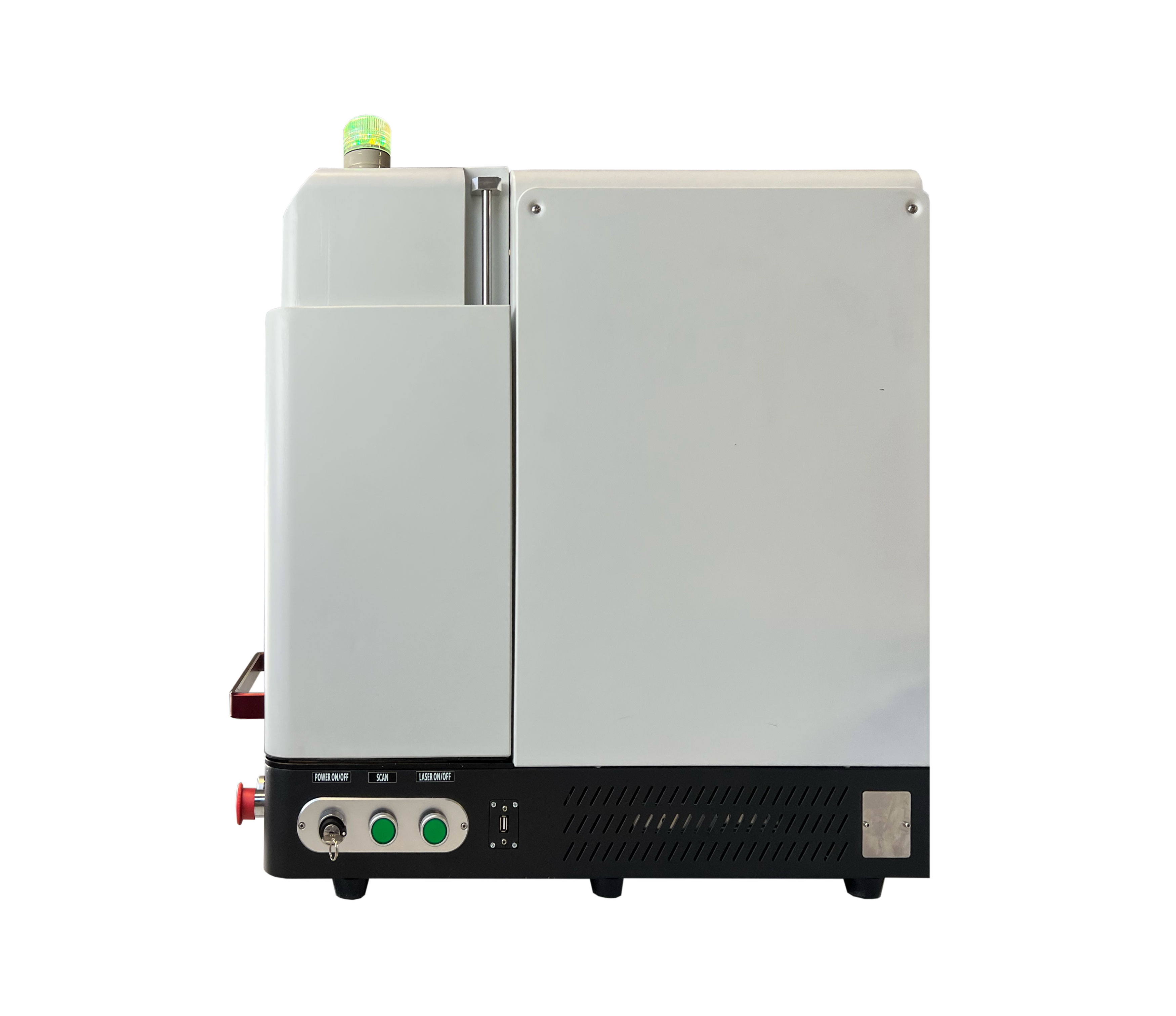 Vue latérale de la machine de gravure laser à fibre de bureau