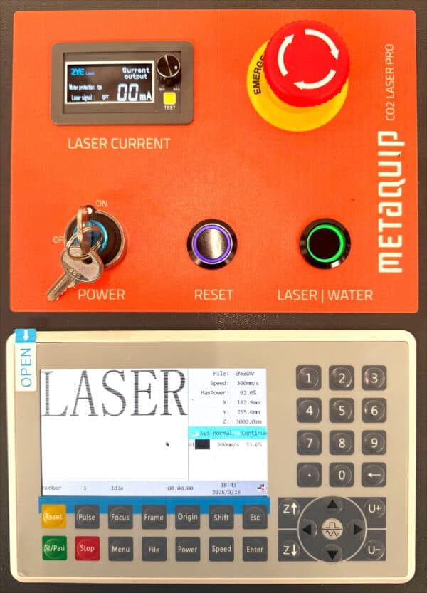 Laser CO2 professionnel - interface